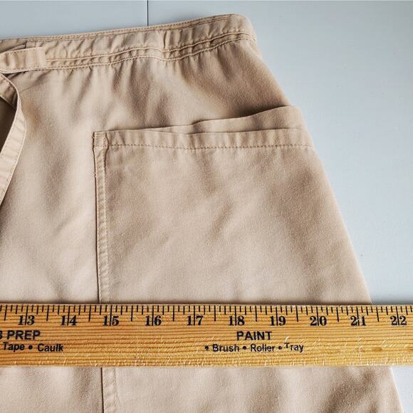80s Orvis Tan Midi A Line Skirt L Tencel Neutral Preppy Career Granola Modest - Picture 7 of 9